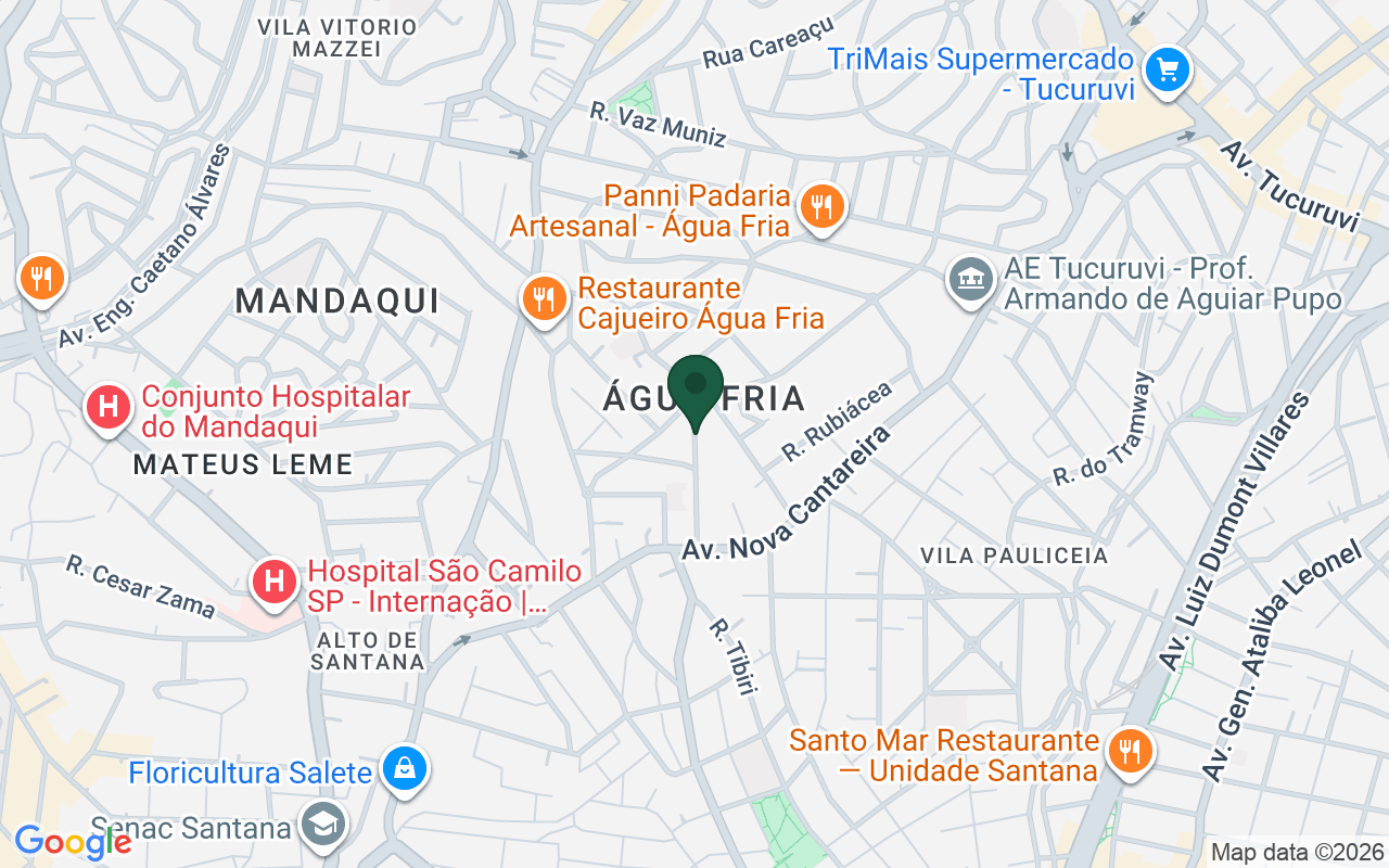 Mapa de Agua Fria · São Paulo · SP