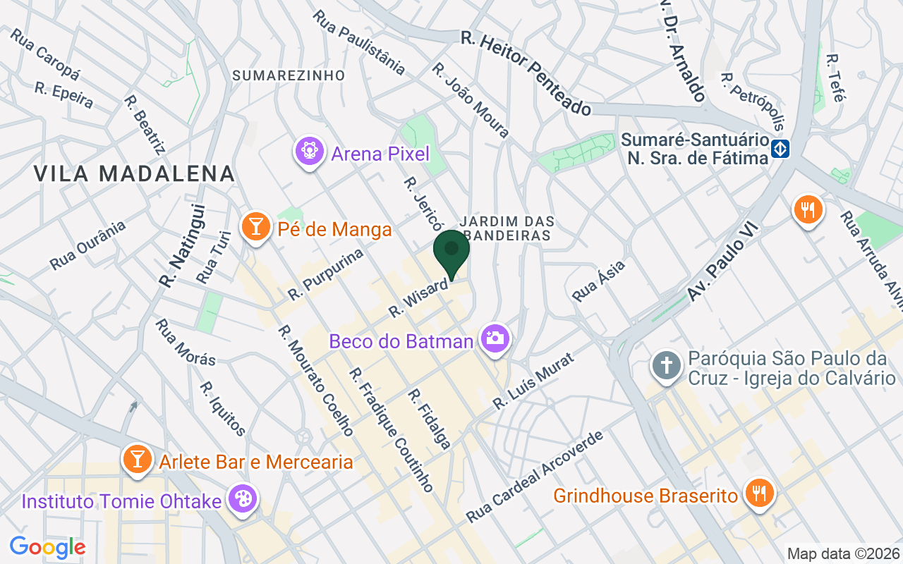 Mapa de Vila Madalena · São Paulo · SP