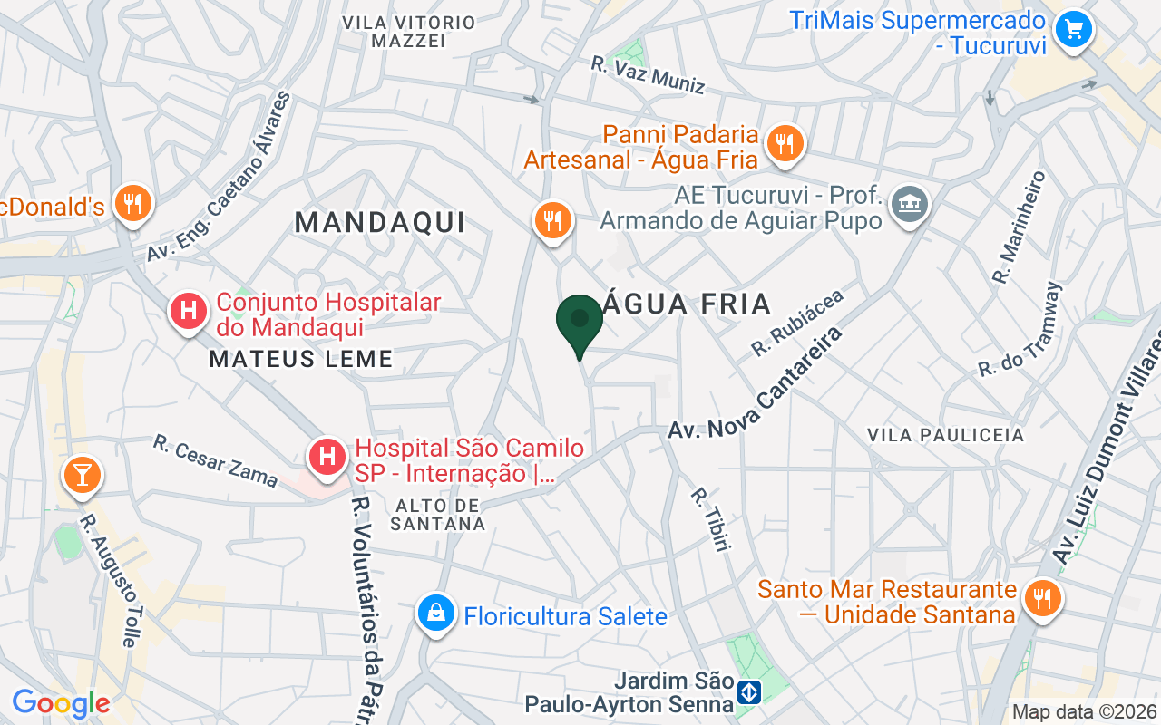 Mapa de Agua Fria · São Paulo · SP